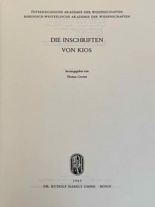 Die Inschriften von Kios