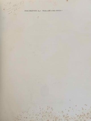 Die Inschriften von Tralleis und Nysa. Vol. I: Die Inschriften von Tralleis.
