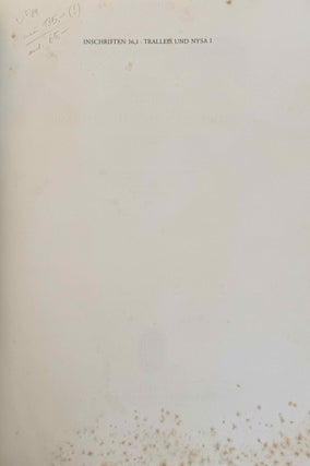 Die Inschriften von Tralleis und Nysa. Vol. I: Die Inschriften von Tralleis.
