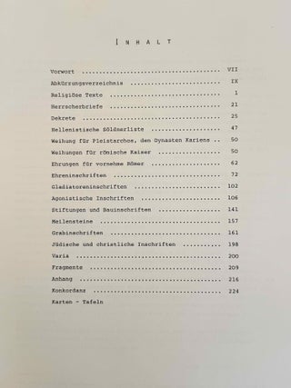 Die Inschriften von Tralleis und Nysa. Vol. I: Die Inschriften von Tralleis.