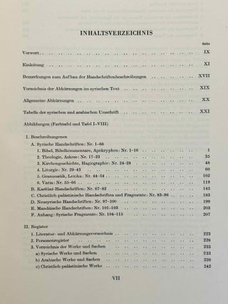 Syrische Handschriften. Teil 1: Syrische, karsunische, christlich-palästinische, neusyrische und mandäische Handschriften.