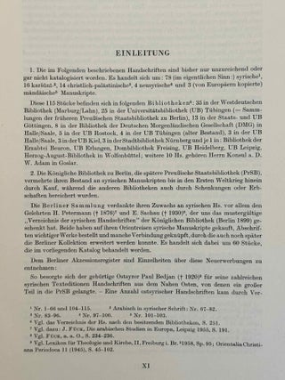 Syrische Handschriften. Teil 1: Syrische, karsunische, christlich-palästinische, neusyrische und mandäische Handschriften.