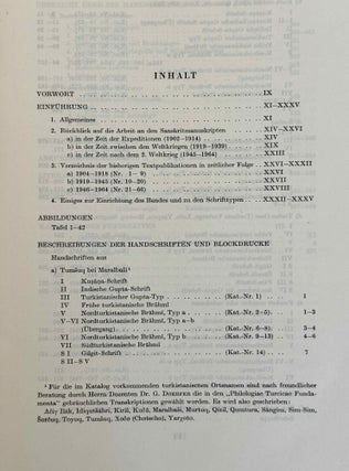 Sanskrithandschriften aus den Turfanfunden. Vol. 1. Vol. 2: Faksimile-Wiedergaben einer Auswahl von Vinaya- und Sutrahandschriften nebst einer Bearbeitung davon noch nicht publizierter Stücke. Vol. 3: Katalognummern 802-1014.