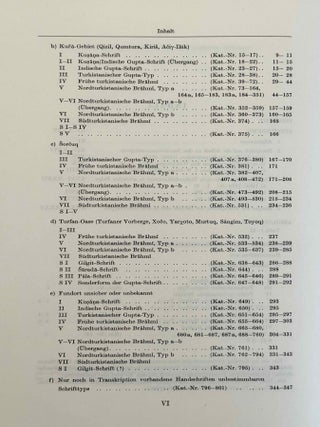 Sanskrithandschriften aus den Turfanfunden. Vol. 1. Vol. 2: Faksimile-Wiedergaben einer Auswahl von Vinaya- und Sutrahandschriften nebst einer Bearbeitung davon noch nicht publizierter St&uuml;cke. Vol. 3: Katalognummern 802-1014.