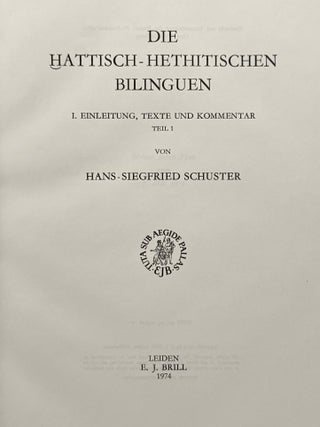 Die hattisch-hethitischen Bilinguen
