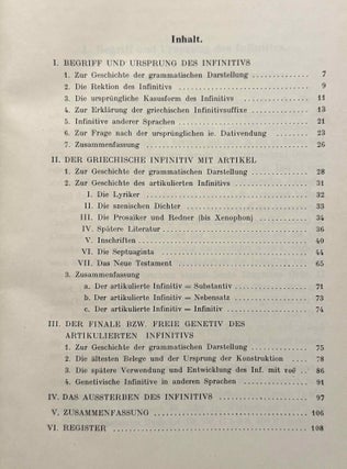 Studien zur Geschichte des Infinitivs im Griechischen