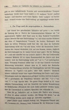 Studien zur Geschichte des Infinitivs im Griechischen