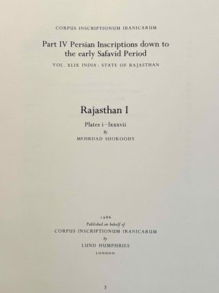 Rajasthan I. Plates i-lxxxvii.