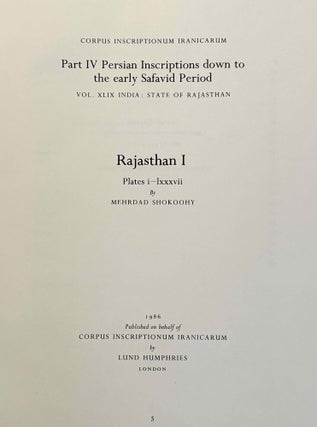 Rajasthan I. Plates i-lxxxvii.