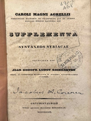Supplementa Syntaxeos syriacae, including 2 Appendicula[newline]M14583-02.jpeg