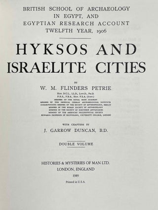 Hyksos and Israelite cities. Double volume.[newline]M1459a-01.jpeg