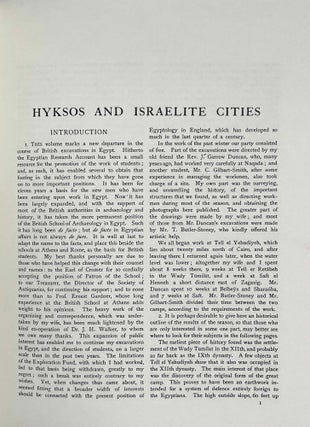 Hyksos and Israelite cities. Double volume.[newline]M1459a-04.jpeg