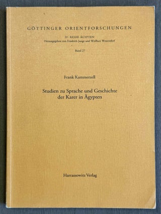 Item #M14628 Studien zu Sprache und Geschichte der Karer in &Auml;gypten. KAMMERZELL Frank[newline]M14628-00.jpeg