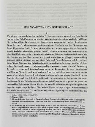 Studien zu Sprache und Geschichte der Karer in &Auml;gypten
