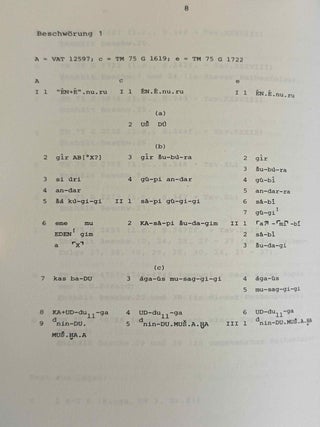 Die Beschw&ouml;rungen aus Fara und Ebla. Untersuchungen zur &auml;ltesten keilschriftlichen Beschw&ouml;rungsliteratur.