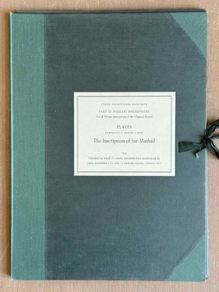 Item #M14638 Vol. I: The inscription of Sar-Mashad. Vol. II: The inscription of Naqs-i Rustam....[newline]M14638-00.jpeg