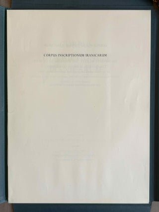 Vol. I: The inscription of Sar-Mashad. Vol. II: The inscription of Naqs-i Rustam.