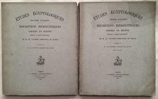 Inscriptions hiéroglyphiques copiées en Egypte pendant la Mission scientifique de M. le vicomte Emmanuel de Rougé, vol. 1, 2, 3 & 4 (complete set)
