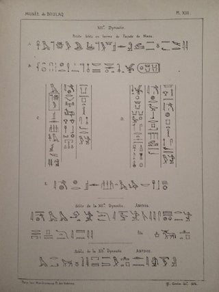 Inscriptions hiéroglyphiques copiées en Egypte pendant la Mission scientifique de M. le vicomte Emmanuel de Rougé, vol. 1, 2, 3 & 4 (complete set)