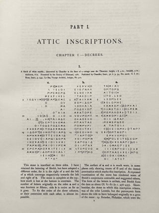 The collection of ancient Greek inscriptions in the British Museum. Vol. I: Attika. Vol. II. Vol. III: Priene, Iasos and Ephesos. Vol. IV: Knidos, Halikarnassos and Branchidae. Supplementary and miscellaneous inscriptions. (complete set)[newline]M14660-05.jpeg