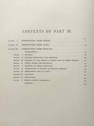 The collection of ancient Greek inscriptions in the British Museum. Vol. I: Attika. Vol. II. Vol. III: Priene, Iasos and Ephesos. Vol. IV: Knidos, Halikarnassos and Branchidae. Supplementary and miscellaneous inscriptions. (complete set)[newline]M14660-10.jpeg