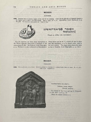 The collection of ancient Greek inscriptions in the British Museum. Vol. I: Attika. Vol. II. Vol. III: Priene, Iasos and Ephesos. Vol. IV: Knidos, Halikarnassos and Branchidae. Supplementary and miscellaneous inscriptions. (complete set)[newline]M14660-17.jpeg