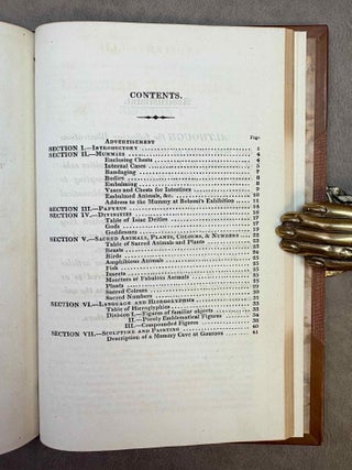 Memoranda, illustrative of the tombs and sepulchral decorations of the Egyptians. With a key to the Egyptian tomb now exhibiting in Piccadilly. Also, remarks on mummies, and observations on the process of embalming, by Edward Upham [BOUND WITH:] Illustrations of Egyptian antiquities. Containing a complete description of mummies. The ancient methods of embalming, sculpture, and painting. With ample tables of the Isiac deities, and the best authenticated hieroglyphics, by an anonymous author.[newline]M14675-10.jpeg