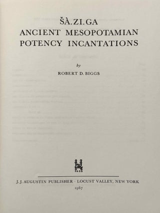 Sa.zi.ga. Ancient Mesopotamian potency incantations. (Texts from cuneiform sources, Vol. 2)[newline]M14696-01.jpeg