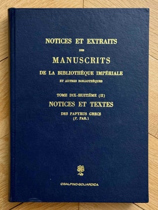 Item #M14698 Notices et textes des papyrus grecs (p. par.) du Mus&eacute;e du Louvre et de la...[newline]M14698-00.jpeg