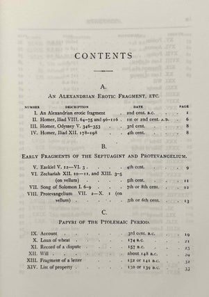 An Alexandrian erotic fragment and other Greek papyri chiefly ptolemaic. With one plate.
