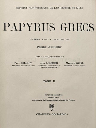 Papyrus grecs. Institut Papyrologique de l'Universit&eacute; de Lille. Vol. I and Vol. II: Papyrus de Magdola (complete set).[newline]M14704-07.jpeg