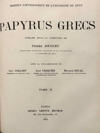 Papyrus grecs. Institut Papyrologique de l'Universit&eacute; de Lille. Vol. I and Vol. II: Papyrus de Magdola (complete set).[newline]M14704-08.jpeg