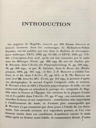 Papyrus grecs. Institut Papyrologique de l'Universit&eacute; de Lille. Vol. I and Vol. II: Papyrus de Magdola (complete set).[newline]M14704-09.jpeg