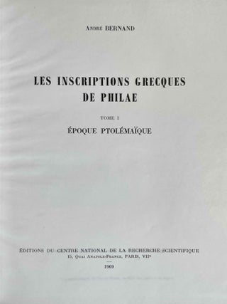 Inscriptions grecques de Philae. 2 volumes (complete set)[newline]M1470a-03.jpeg