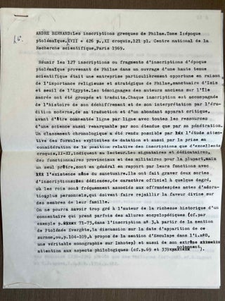 Inscriptions grecques de Philae. 2 volumes (complete set)[newline]M1470a-04.jpeg