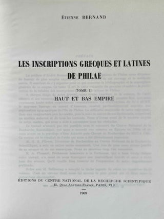 Inscriptions grecques de Philae. 2 volumes (complete set)[newline]M1470a-25.jpeg