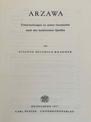 Arzawa. Untersuchungen zu seiner Geschichte nach den hethitischen Quellen.[newline]M14719-02.jpeg