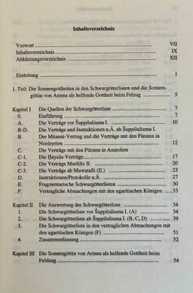 Untersuchungen zu den Sonnengottheiten bei den Hethitern. Schwurgötterliste, helfende Gottheit, Feste.
