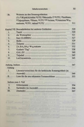 Untersuchungen zu den Sonnengottheiten bei den Hethitern. Schwurgötterliste, helfende Gottheit, Feste.