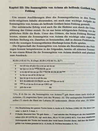 Untersuchungen zu den Sonnengottheiten bei den Hethitern. Schwurg&ouml;tterliste, helfende Gottheit, Feste.