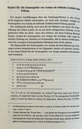 Untersuchungen zu den Sonnengottheiten bei den Hethitern. Schwurgötterliste, helfende Gottheit, Feste.
