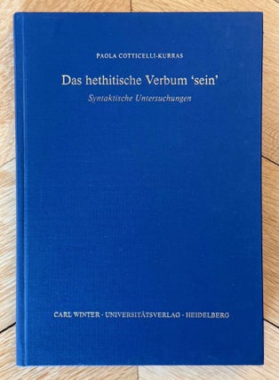 Item #M14724 Das Hethitische Verbum "sein". Syntaktische Untersuchungen....
