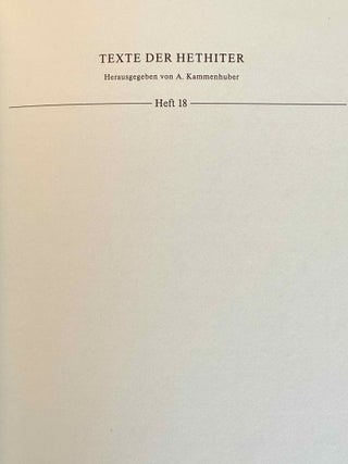 Das Hethitische Verbum "sein". Syntaktische Untersuchungen.