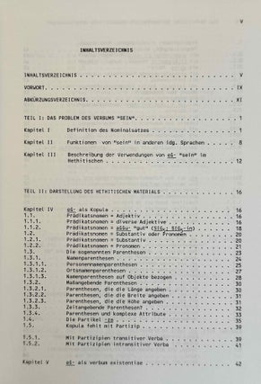 Das Hethitische Verbum "sein". Syntaktische Untersuchungen.