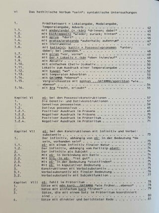 Das Hethitische Verbum "sein". Syntaktische Untersuchungen.