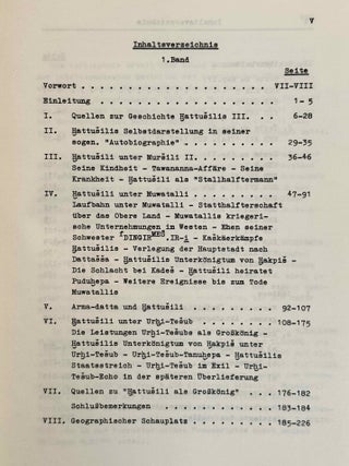 Hattusili III. Teil I: Hattusili bis zu seiner Thronbesteigung. Band 1: Historischer Abriss. Band 2: Quellen und Indices (complete set)
