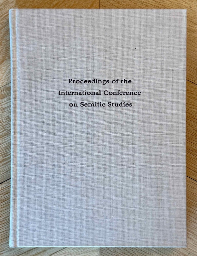 Item #M14728 Proceedings of the International Conference on Semitic Studies, held in Jerusalem, 19-23 July 1965. [newline]M14728-00.jpeg
