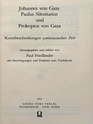 Johannes von Gaza, Paulus Silentiarius und Prokopios von Gaza. Kunstbeschreibungen justinianischer Zeit.[newline]M14733-02.jpeg