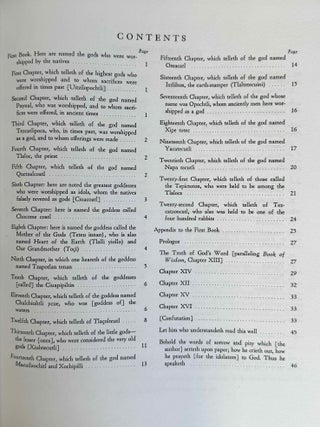 Florentine Codex. Part I: Introduction and Indices. Introductions, Sahag&uacute;n's Prologues and Interpolations, General Bibliography, General Indices. Part II: Book I: The Gods. Translated from the Aztec into English, with Notes and Illustrations. (color XEROX)