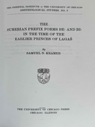 9 volumes of Assyriological studies, in XEROX. 1) Beitr&auml;ge zum Assyrischen W&ouml;rterbuch, by Bruno Meissner. 2) The Sumerian prefix forms E- and I- in the time of the earlier princes from Lagas, by Arno Poebel. 3) Das appositionnel bestimmte Pronomen der 1. Pers. Sing. in den westsemitischen Inschriften und im Alten Testament, by Arno Poebel. 4) Beitr&auml;ge zum Assyrischen W&ouml;rterbuch II, by Bruno Meissner. 5) Philological Notes on Eshnunna and its Inscriptions, by Thorkild Jakobsen. 6) The Sumerian prefix forms BE- and BI- in the time of the earlier princes from Lagas, by Samuel N. Kramer. 7) Studies in Akkadian Grammar, by Arno Poebel. 8) Lamentation over the Destruction of Ur, by Samuel N. Kramer. 9) The System of the Quadriliteral verb in Akkadian, by Alexander Heidel.